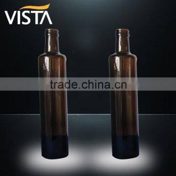 Round Dark Green Olive Oil Glass Bottle photo-3