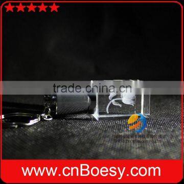 New Product Square Crystal Usb Drive With 3D Laser Engraved Inside photo-3