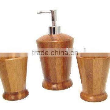 3pcs Bamboo Bathroom Accessories Sanitary Ware Set