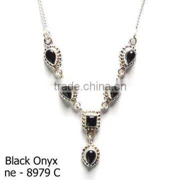 Silver 925 gemstone wholesale jewelry genuine gems jewelry Indian silver necklace designs