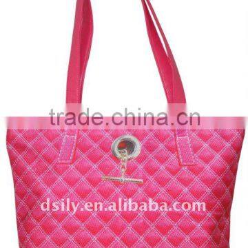 Soft Polyester Ladies Handbag with Quilted Like