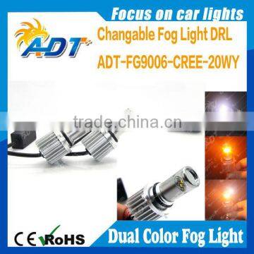 Hot Sell 20W USA CR LED Fog Light Dual Color H8/H10/H11/9005/9006/H16 Color Changing Fog Lamp Canbus Headlights for VW for Golf5 photo-2