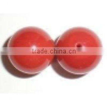 10mm round half drilled coral beads