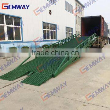 6 ton warehouse hydraulic forklift mobile loading ramp for trailer