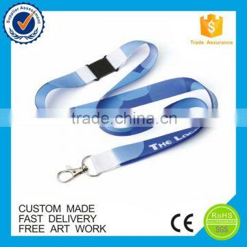 Promotional business gifts colorful sublimation printed polyester custom lanyard