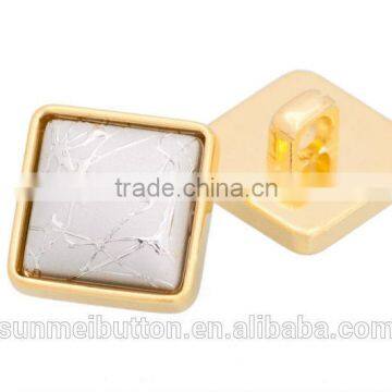 Square Shaped Fashion Silver/ Gold Plating Acrylic Rhinestone Shank Button