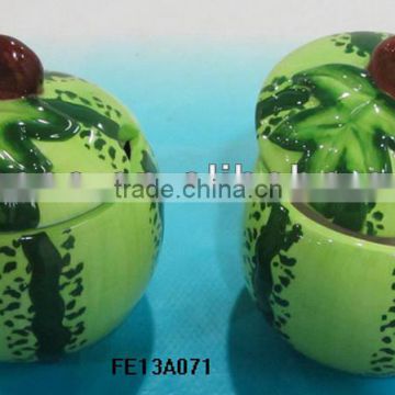 ceramic watermelon condiment pot in fruit shape