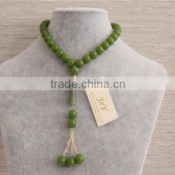 Hot Sale Arylic Beads Necklace Fashion Necklace Green Gem Necklace