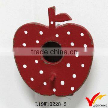 red apple design shabby indoor small wooden handpainted bird houses
