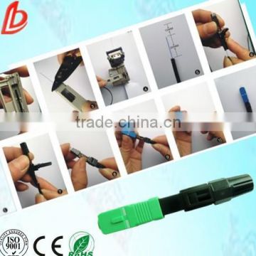 FTTH sc/apc singlemode 0.9mm fast connector with flat drop cable