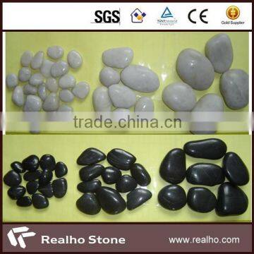 white natural pebble stone for garden