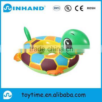 customised pvc inflatable baby swimming ring, animal turtle float swimming ring lounger