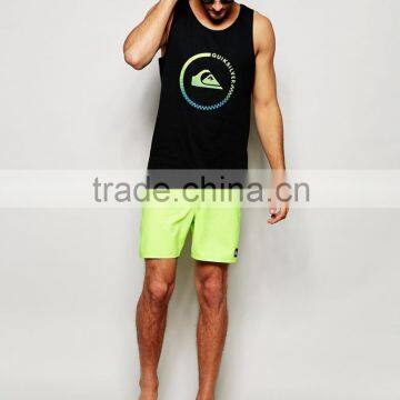 Daijun OEM New Design Dri Fit Man Black Printing Gym Tank Top photo-3