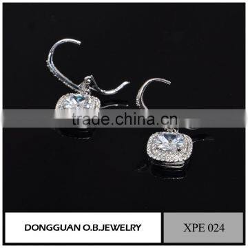 Square Diamond Earring /hot Selling Earring /925 Silver Earring photo-2