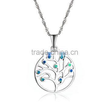 925 sterling silver fine jewelery silver opal jewelry tree of life pendant