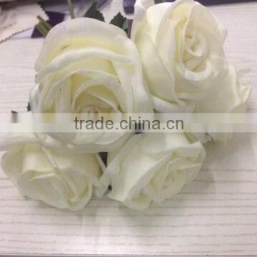 wholesale pure white rose flower artificial diamond rose head for sale