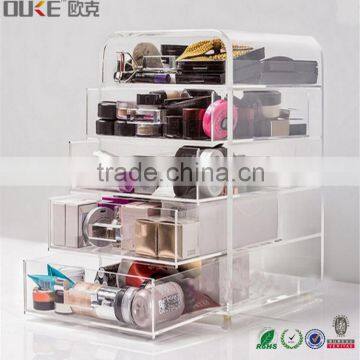 alibaba hot sale 5 drawer lucite acrylic cosmetic organizer