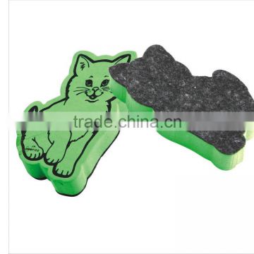 Cat Shaped Hidden Magnet EVA WhiteBoard Eraser/magnet board eraser