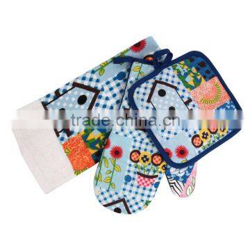 Printed Cotton Kitchen Towel Set Pot Holder Oven Mitten Towel Cheap Items to Sell Wholesale China Suppliers photo-3