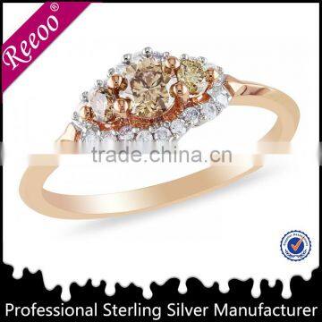 14K Gold Vermeil Sterling Silver Two Tone Plating Daisy Flower Ring
