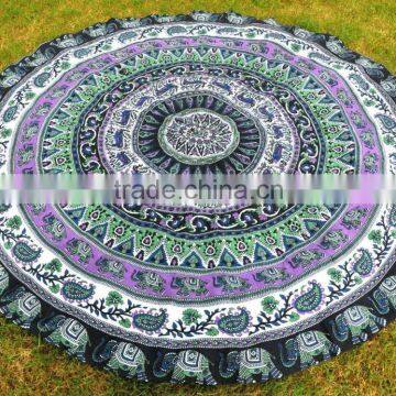 Indian Ethnic Round Mandala Tapestries Cotton Boho Beach Blanket Hippie Roundie Throw Towel