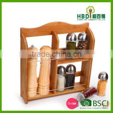 Best Selling New Item Bamboo Spice Rack With Pepper Grinder photo-6