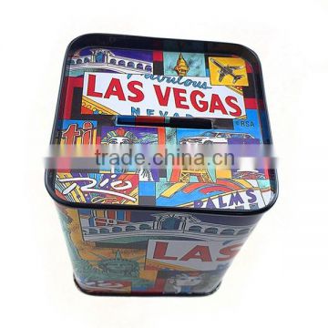 money tin box ,tin coin bank for christmas gift