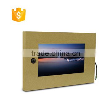 Motion activated 7 inch video display monitor cardboard advertising screen