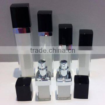 square shape acrylic lotion bottle plastic lotion bottle with pump