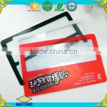 Factory OEM colors PVC Material Plastic Credit Card Magnifier for reading Fresnel Lens