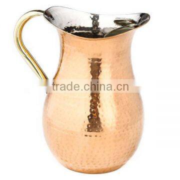 Large Copper Hammered Water Jug