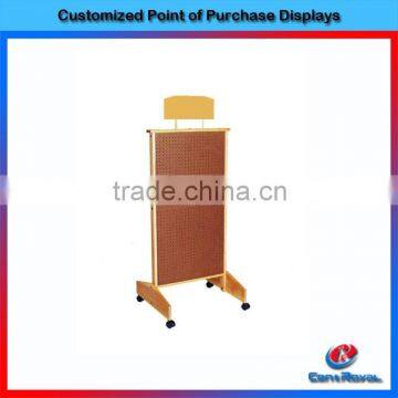 OEM design wooden slatwall shoe shelf with low price