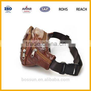 Hot selling high quality genuine leather waist bag with china factory price