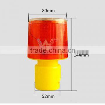 Factory price yellow Road barrier warning lamp solar powered LED flashing warning light