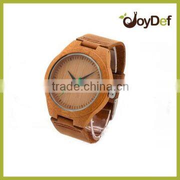 most popular leather strap dark color wood watch factory make in china