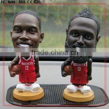 Basetball player design model plastic bobble head/custom baseketball player resin bobble head toy bobblehead toys figure