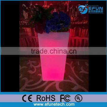 wedding party bar restaurant decorative tall led light flower pots with lithium battery