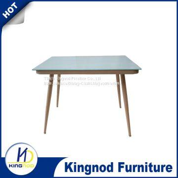White Glass Metal Woodlike Heat Trandfer New Dining Room Table