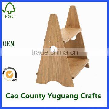 2 Tier Wooden Display Shelves Countertop Decorative Spice Rack photo-4