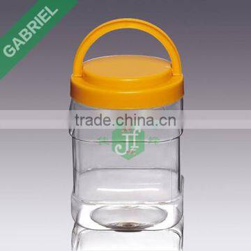 2000g PET Clear Round Square Plastic Container With Lid