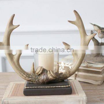 Resin Deer Antler Candle Holder for Christmas,hand-made Antler Decoration photo-2