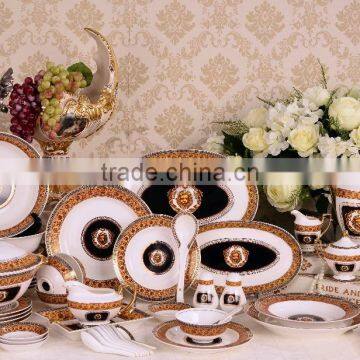 70pcs for six lion head pattern bone china dinnerware set