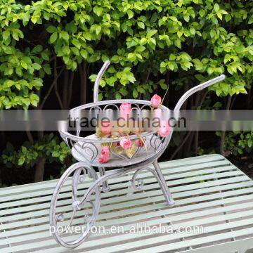 Antique Grey Metal Courtyard Flower Pots photo-3