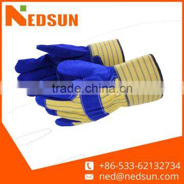 Customized split protection labour cowhide leather glove for workers