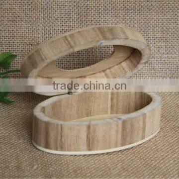 Handmade Small Oval Wooden Perforated Display Box photo-3