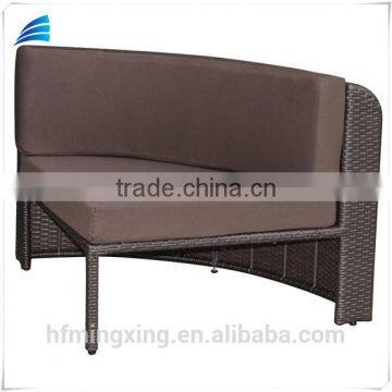 6-piece Outdoor Patio Resin Wicker Half-moon Shape Sectional Sofa Furniture Set photo-3