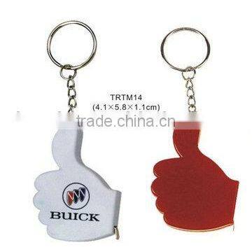 Promotion mini thumb shape tape measure keychain