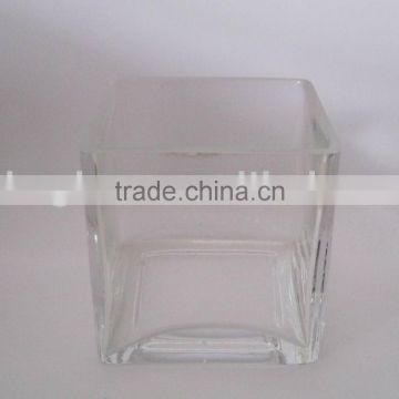 square glass candle holder