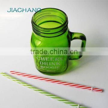 Stained Cheers Drink Glass Letter Juice Cold Coffee Mug With Screw Lid photo-6