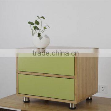 Small Bamboo Material Living Room Storage Cabinet With Two Drawer photo-4